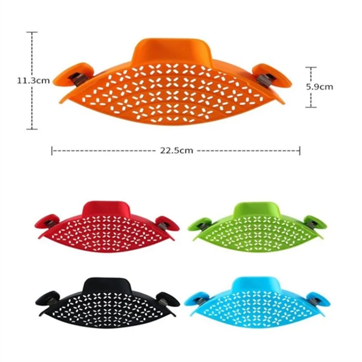 HUPSBY585 Silicone Clip on Strainer for Pots Pan Pasta