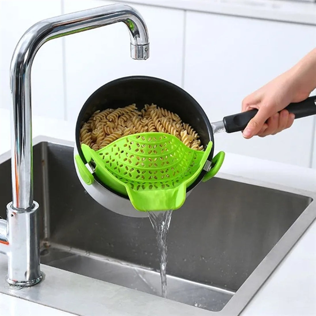 HUPSBY585 Silicone Clip on Strainer for Pots Pan Pasta