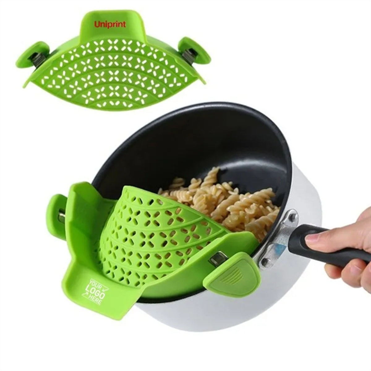 HUPSBY585 Silicone Clip on Strainer for Pots Pan Pasta