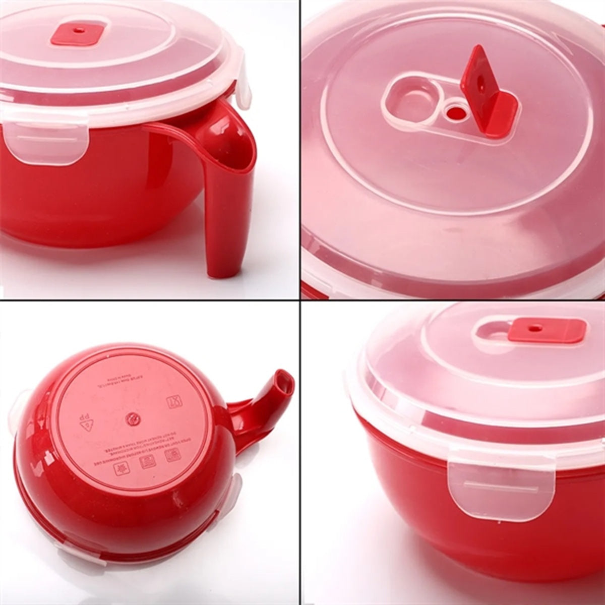 HUPSBY591 Microwavable Plastic Food Container Soup Mugs Bowl with Lid