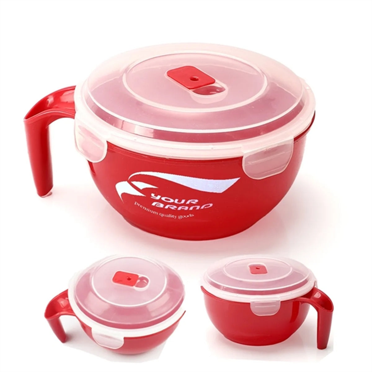 HUPSBY591 Microwavable Plastic Food Container Soup Mugs Bowl with Lid