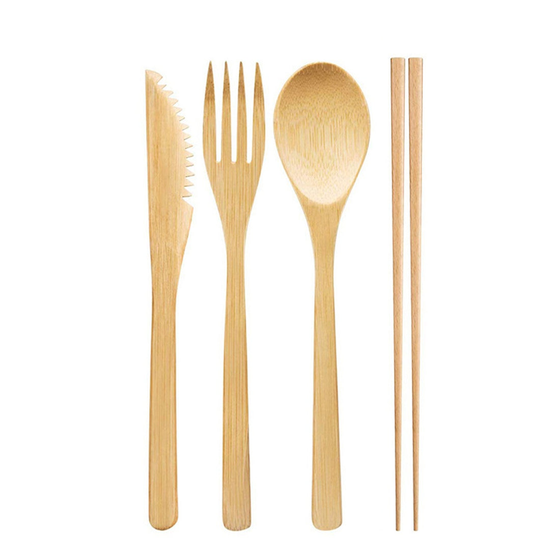 HUPSBY592 Biodegradable Bamboo Cutlery Set With Jute Bag