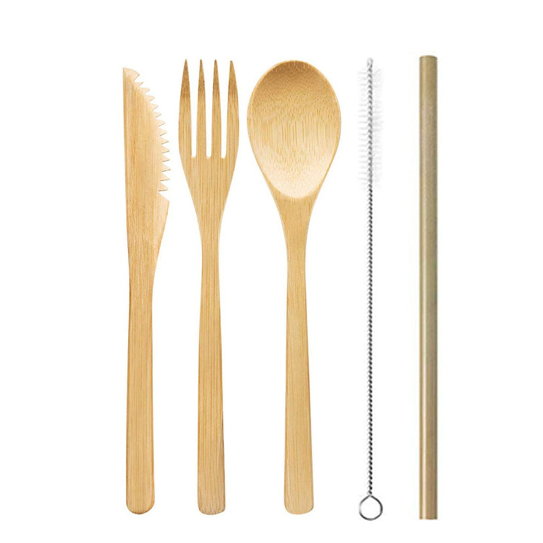 HUPSBY592 Biodegradable Bamboo Cutlery Set With Jute Bag