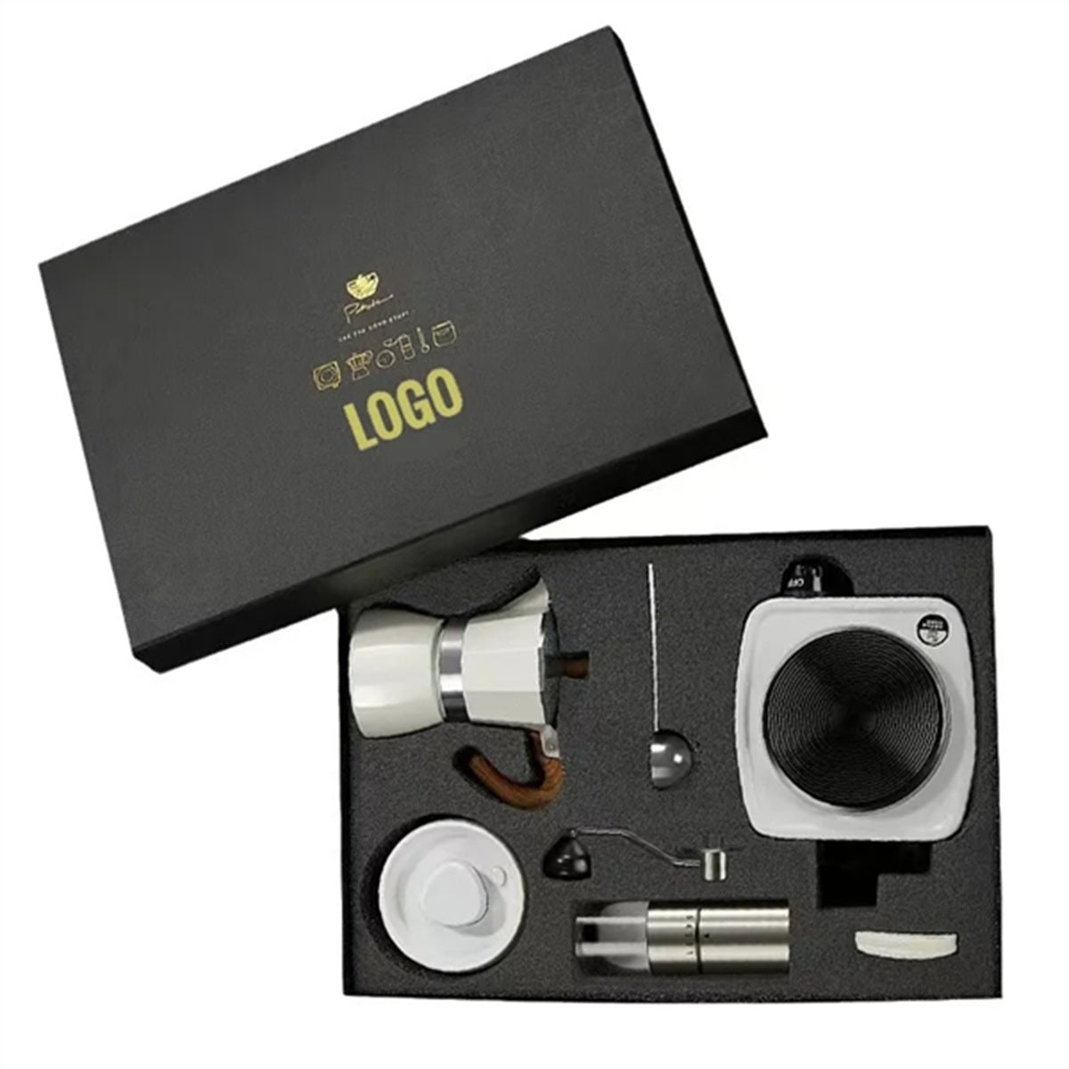 HUPSBY599 6PCS Portable MOKA Pot Coffee Maker Premium Gift Box