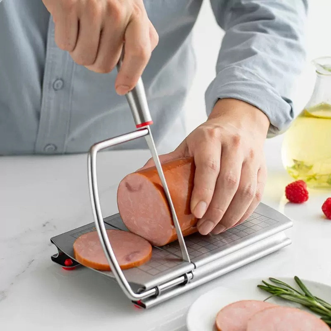 HUPSBY601 Stainless Steel Cheese Cutter Slicer Cutting Board with Wire