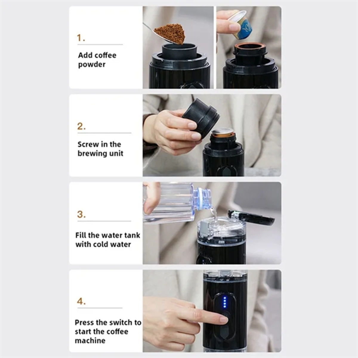 HUPSBY606 Mini Electric Espresso Maker