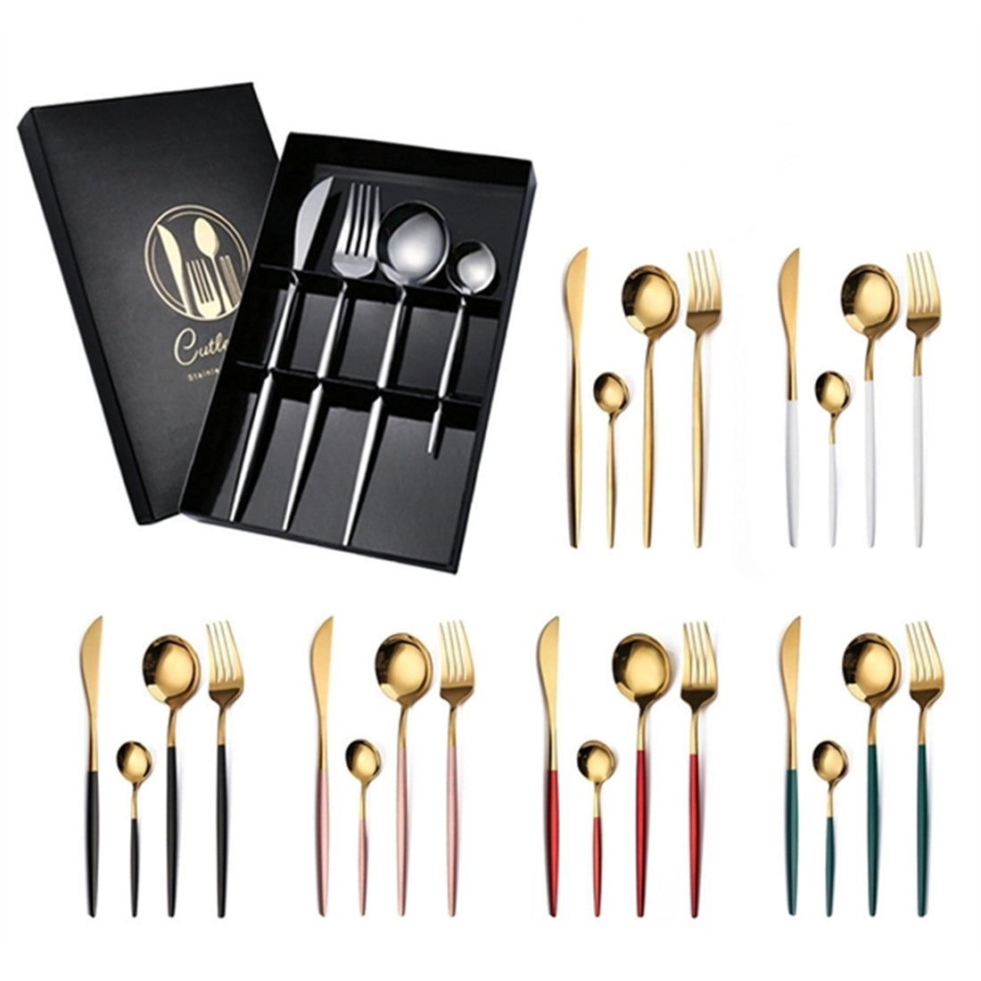 HUPSBY607 4 pcs Cutlery Fork Spoon Knife Set