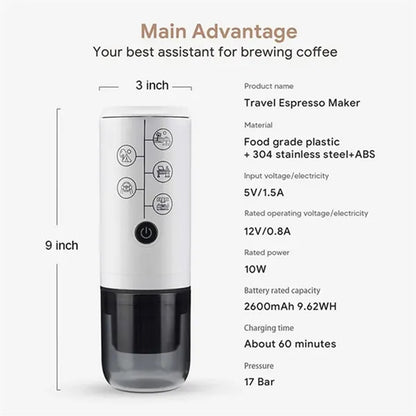 HUPSBY611 Portable Electric Espresso Machine