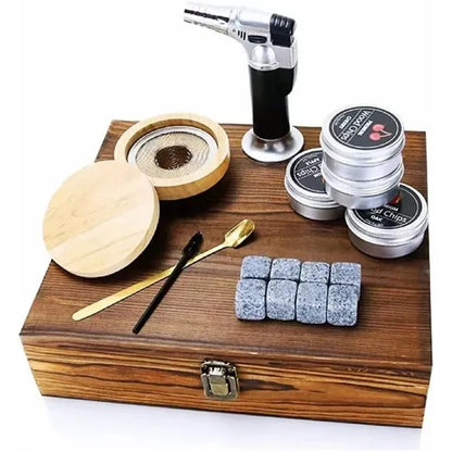 HUPSBY616 Cocktail Smoker Kit with Torch Whiskey with Ice Wine Stone