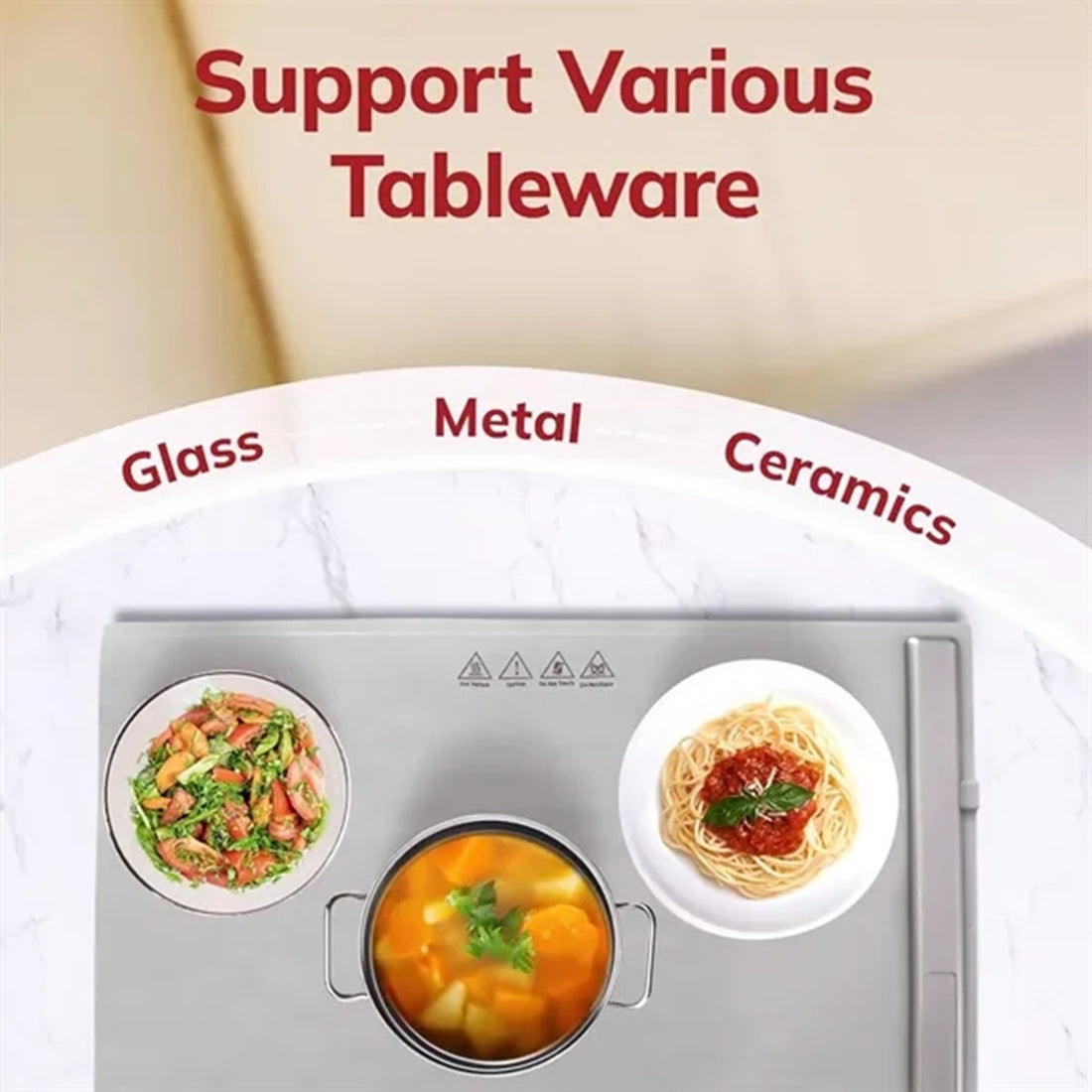 HUPSBY618 Foldable Electric Warming Tray for Food