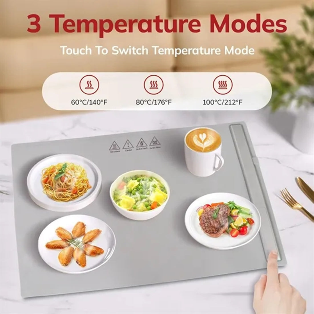 HUPSBY618 Foldable Electric Warming Tray for Food