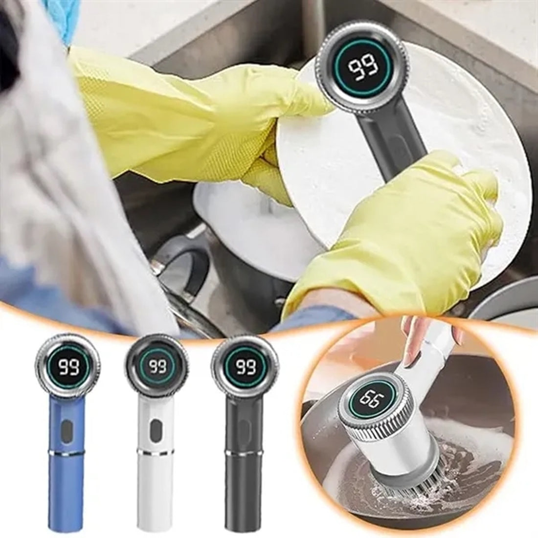 HUPSBY620 Electric Spin Scrubber Brush for Kitchen Cleaning