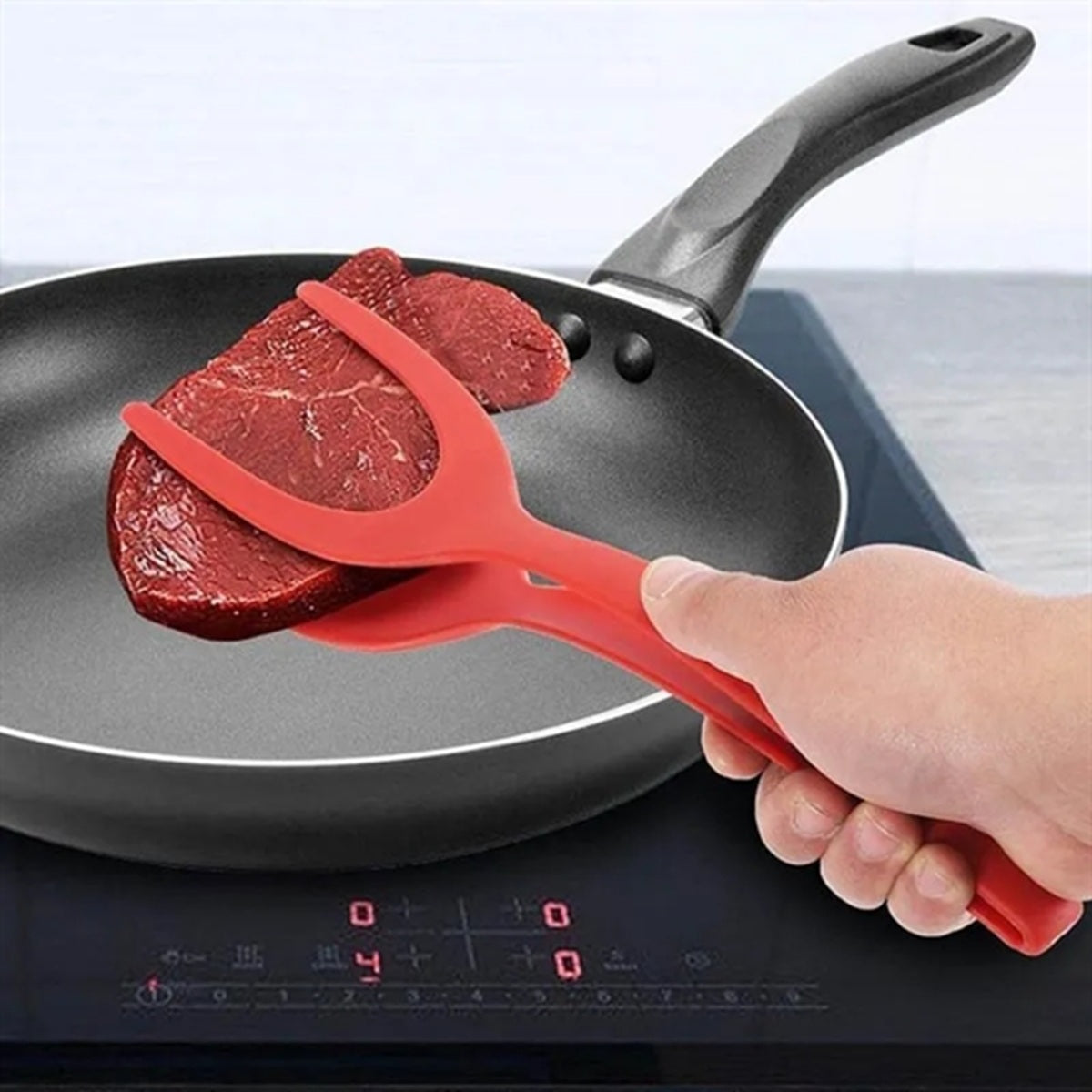 HUPSBY623 2-in-1 Flip &amp; Grip Silicone Spatula Tongs