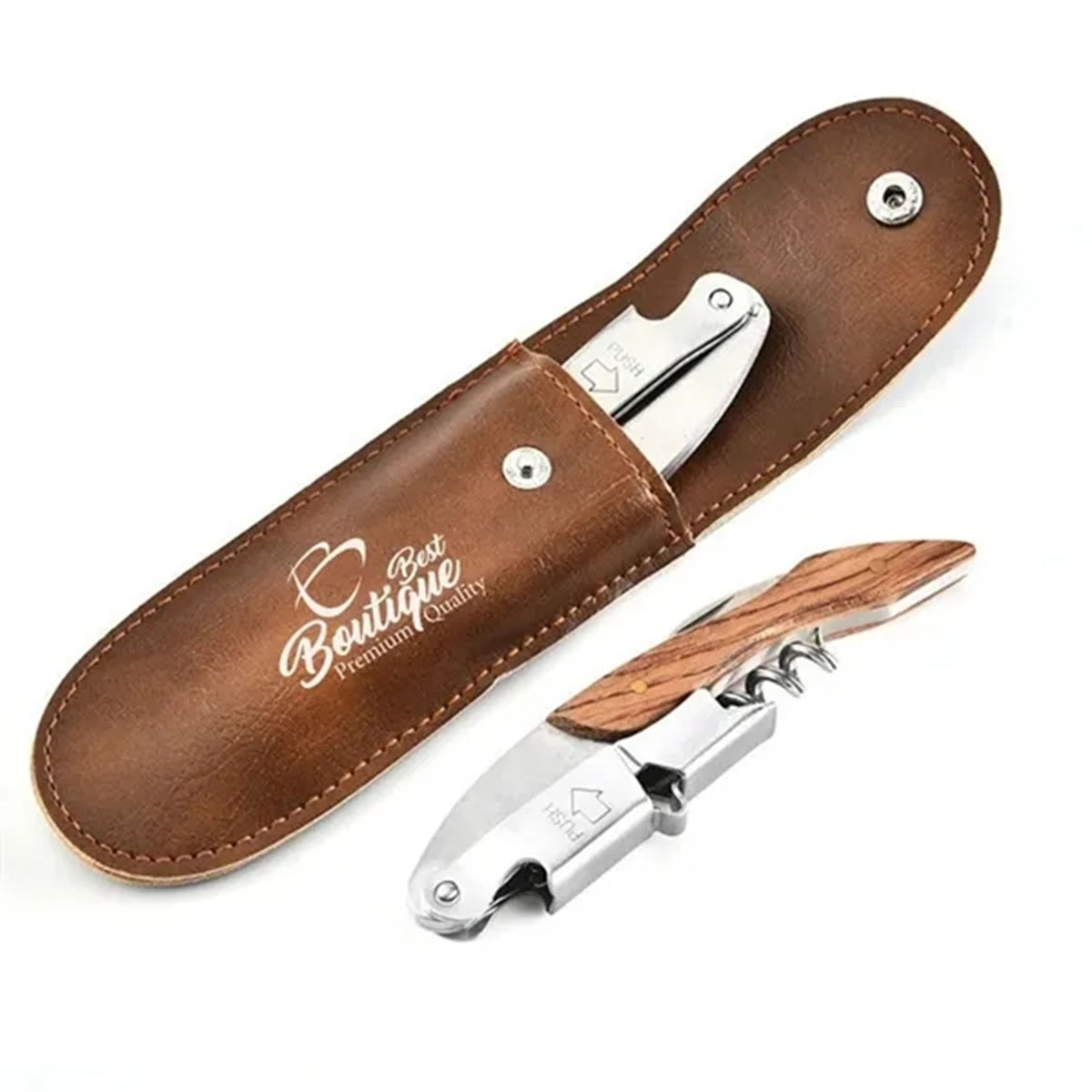 HUPSBY626 Multi-Function Red Wine Bottle Opener Stainless Steel Wood