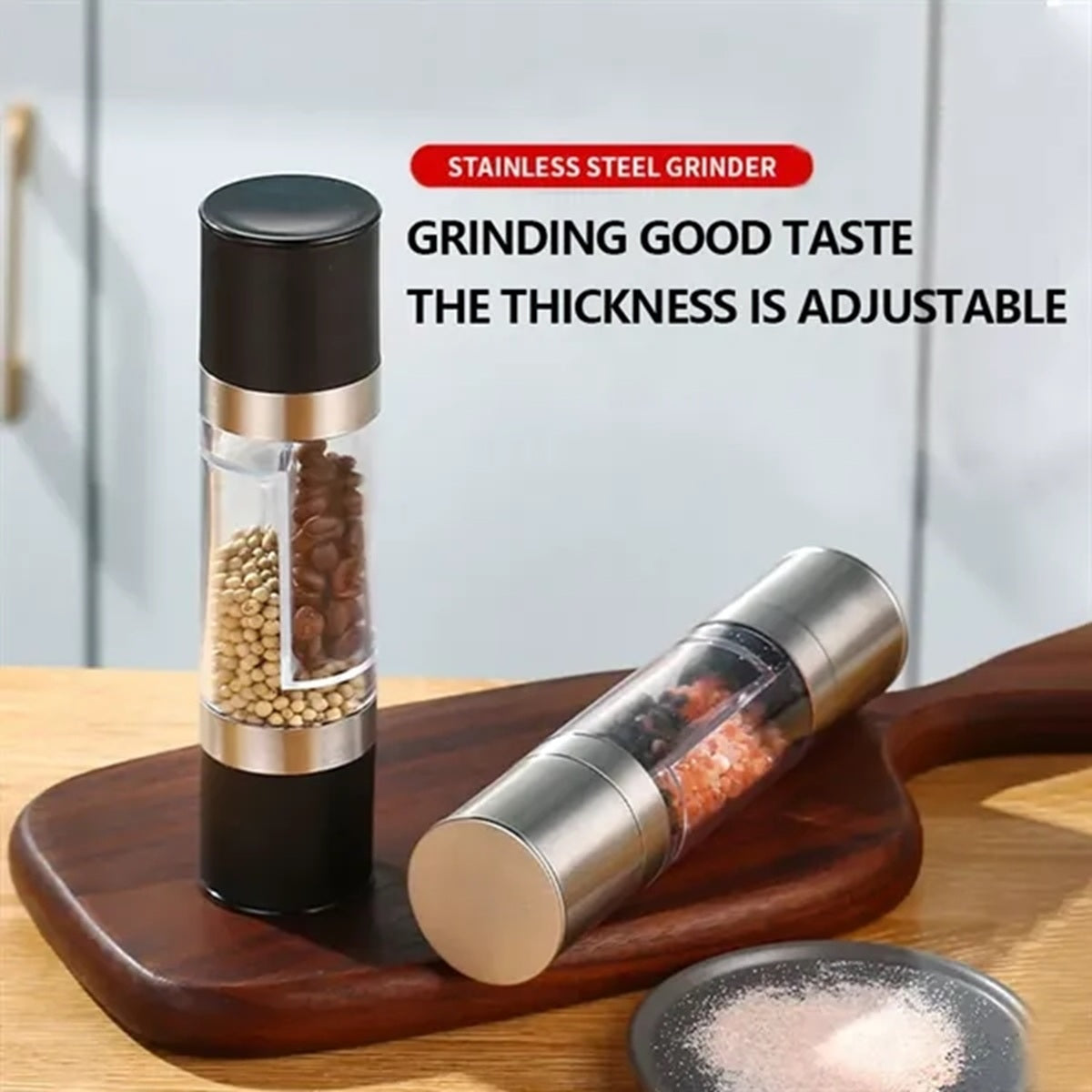 HUPSBY627 2 in 1 Stainless Steel Salt Pepper Grinder