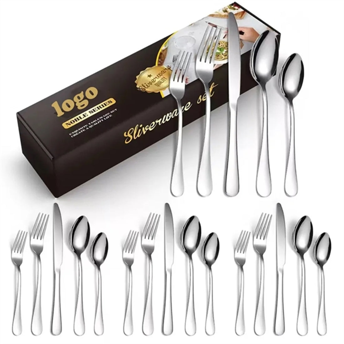 HUPSBY628 20 Piece Silverware Set Service for 4