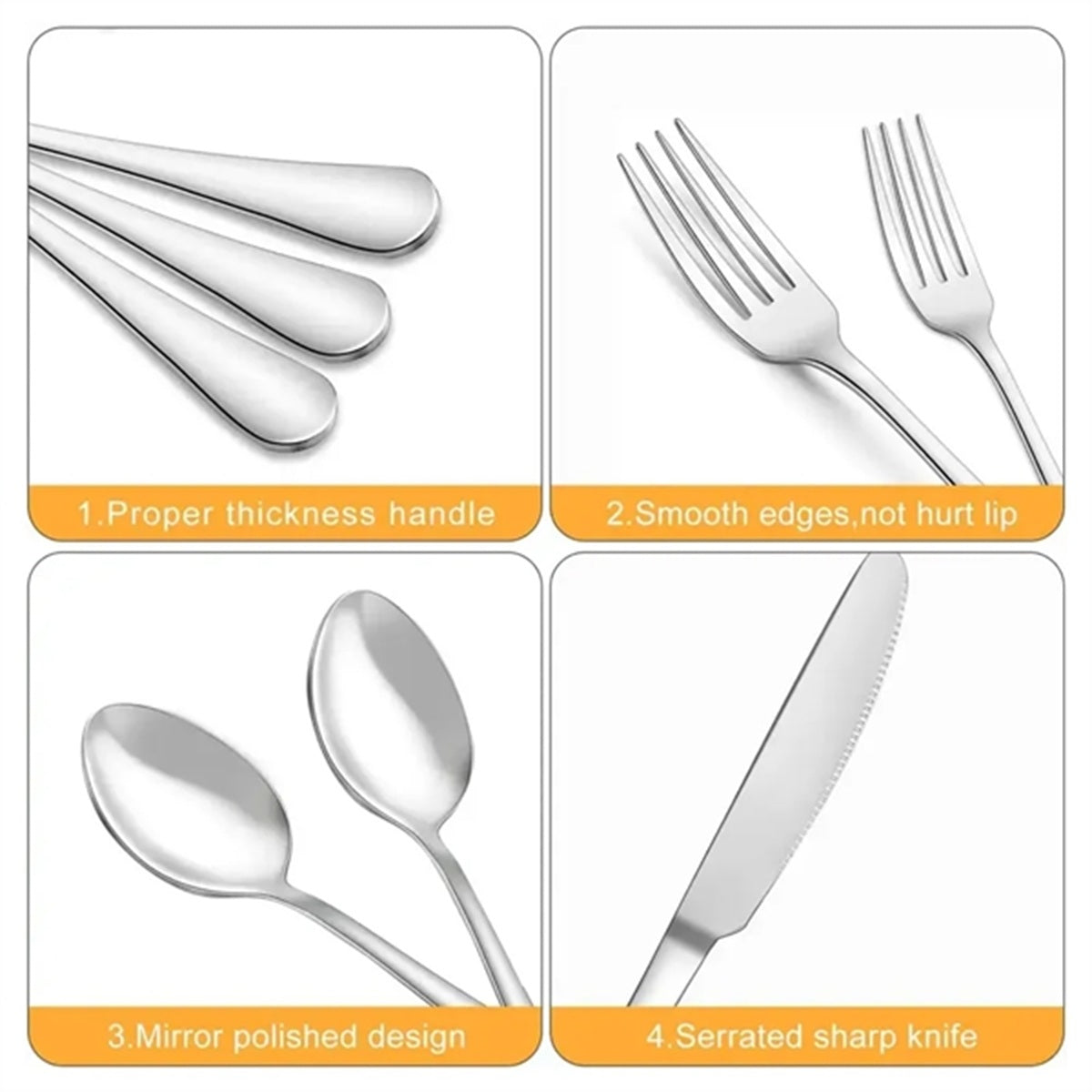 HUPSBY628 20 Piece Silverware Set Service for 4