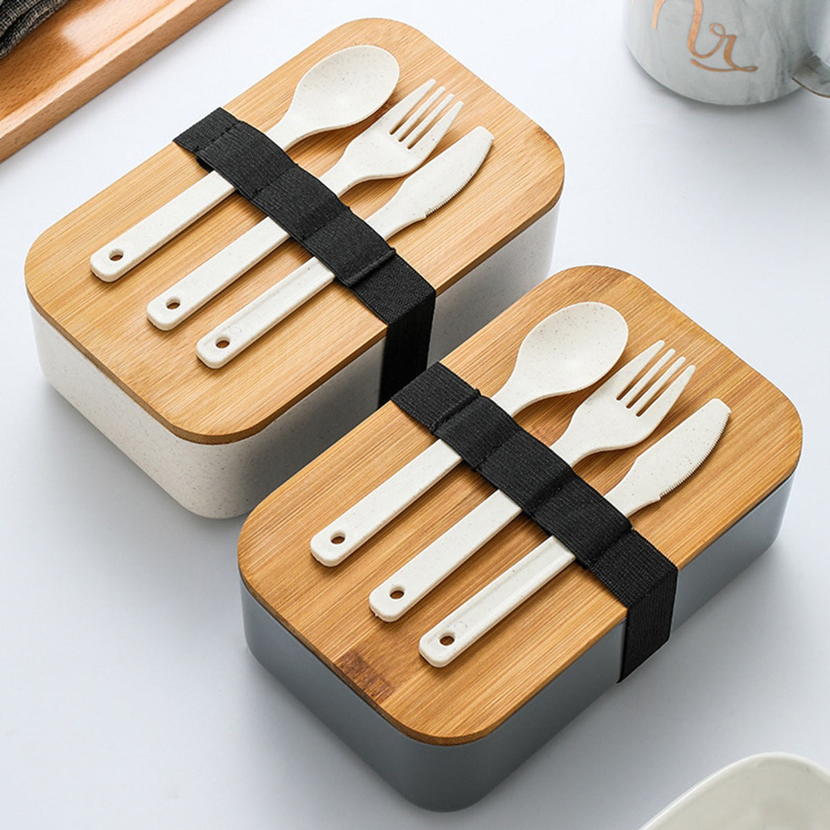 HUPSBY629 Custom Bamboo Lid Lunch Bento Box Set