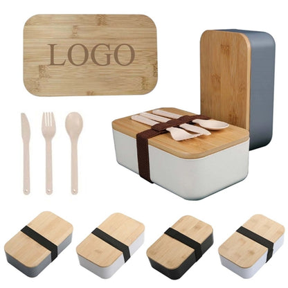 HUPSBY629 Custom Bamboo Lid Lunch Bento Box Set