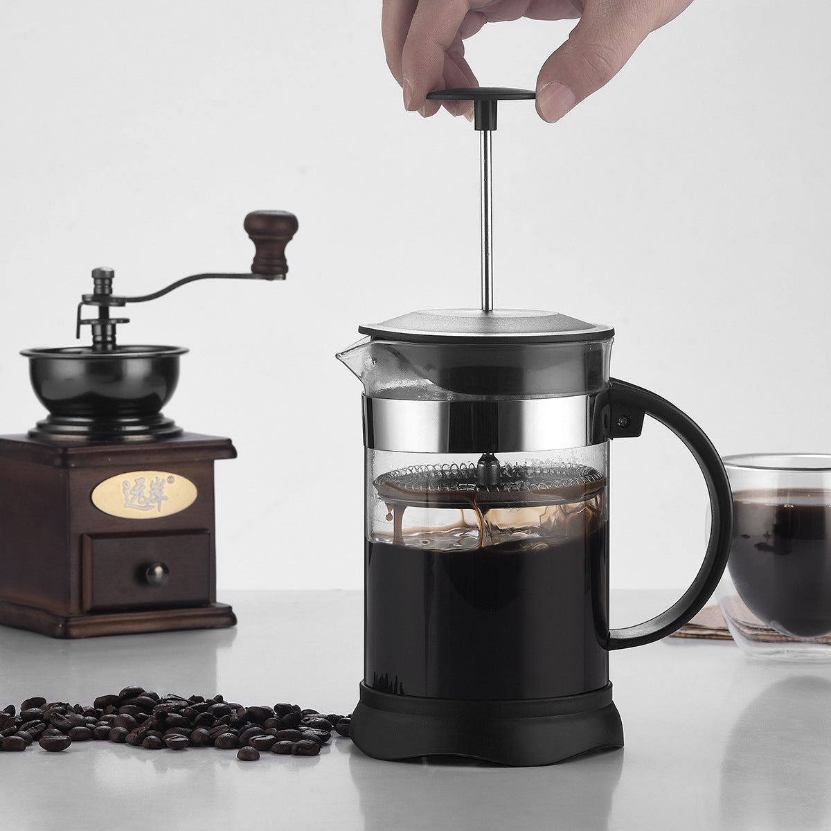 HUPSBY630 High Borosilicate Glass French Press Hand Brewed Coffee-28oz