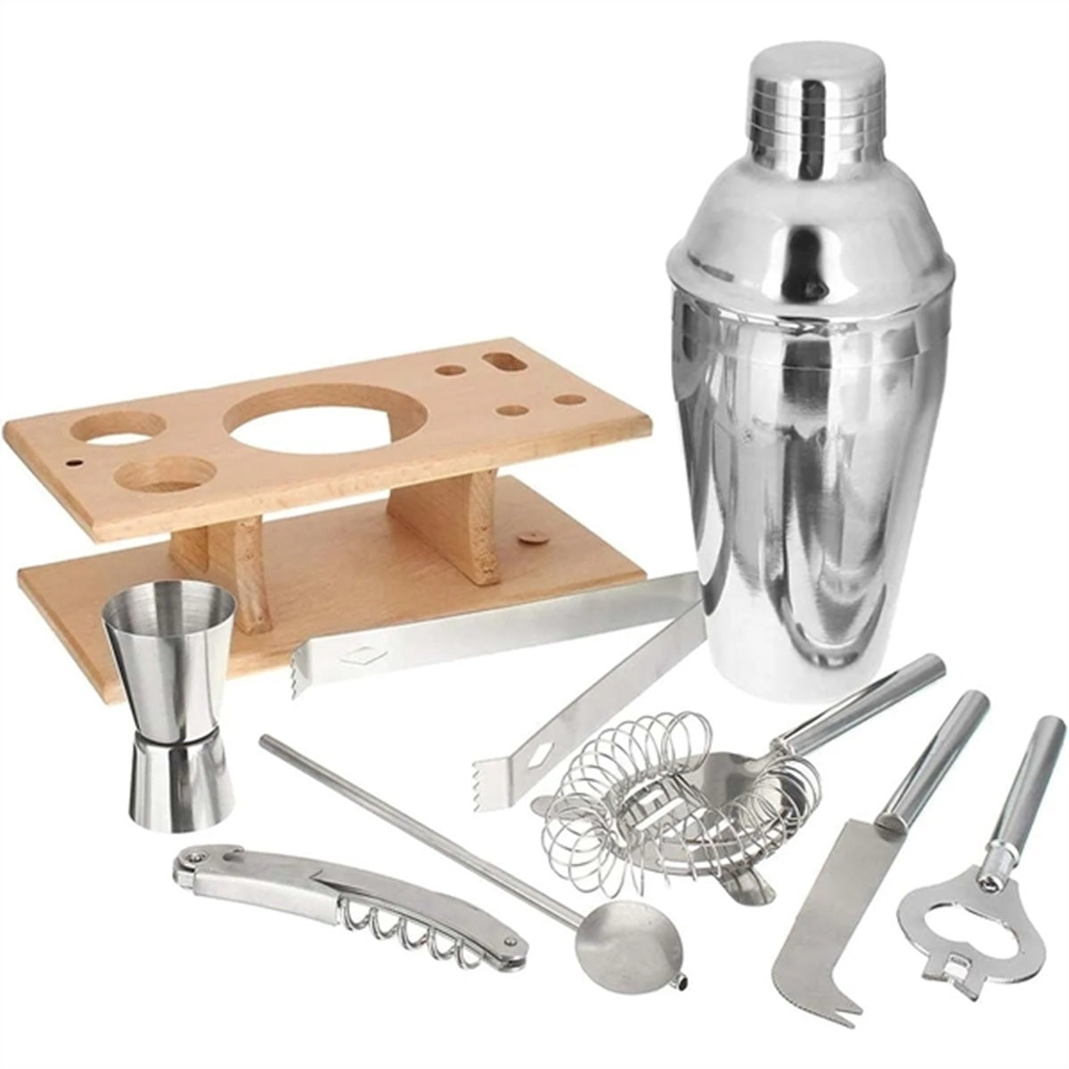 HUPSBY633 Custom Fashion 8-Piece Silver Cocktail Shaker Set