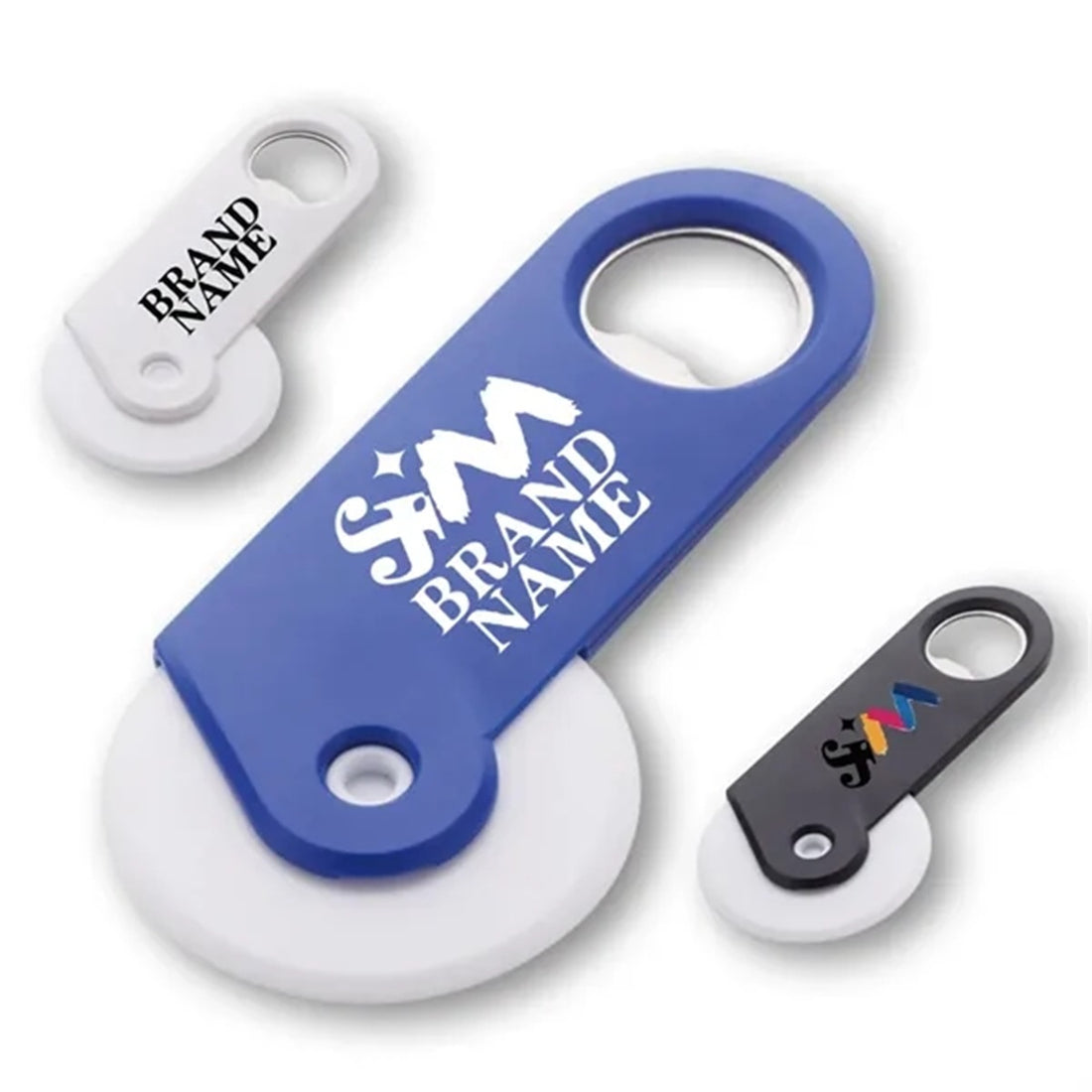 HUPSBY653 Customize Light Plastic Pizza Cutter With Bottle Opener