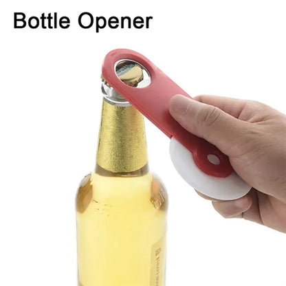 HUPSBY653 Customize Light Plastic Pizza Cutter With Bottle Opener