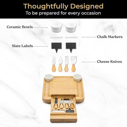 HUPSBY658 Bamboo Cheese Board Set