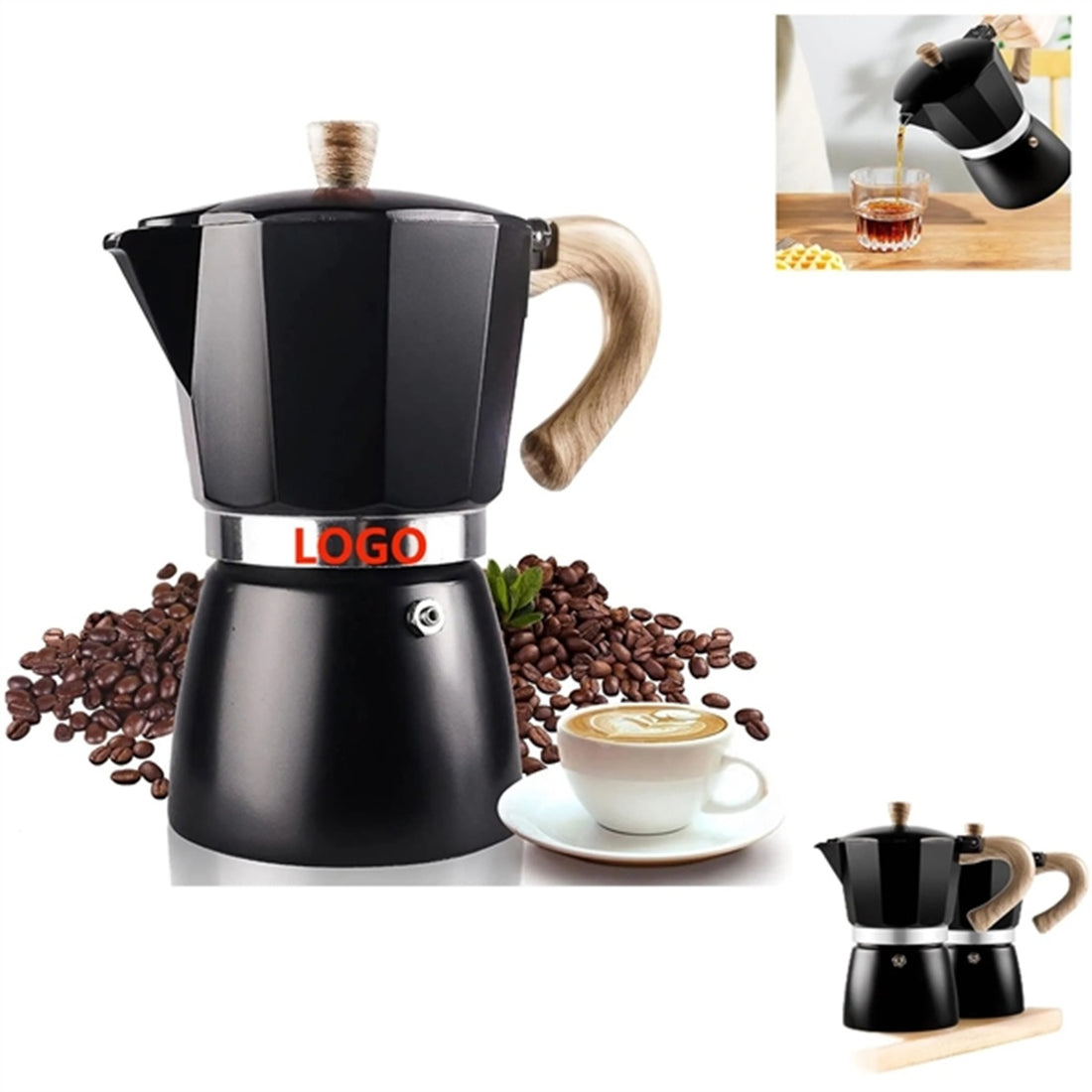 HUPSBY675 10 OZ 6 Cup Moka Pot Espresso Maker