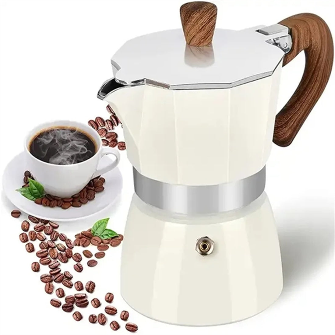HUPSBY676 3 Cup/5 Oz Moka Pot Stovetop Espresso Coffee Maker