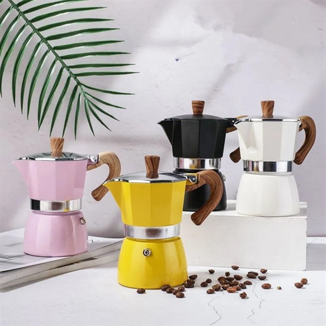 HUPSBY676 3 Cup/5 Oz Moka Pot Stovetop Espresso Coffee Maker