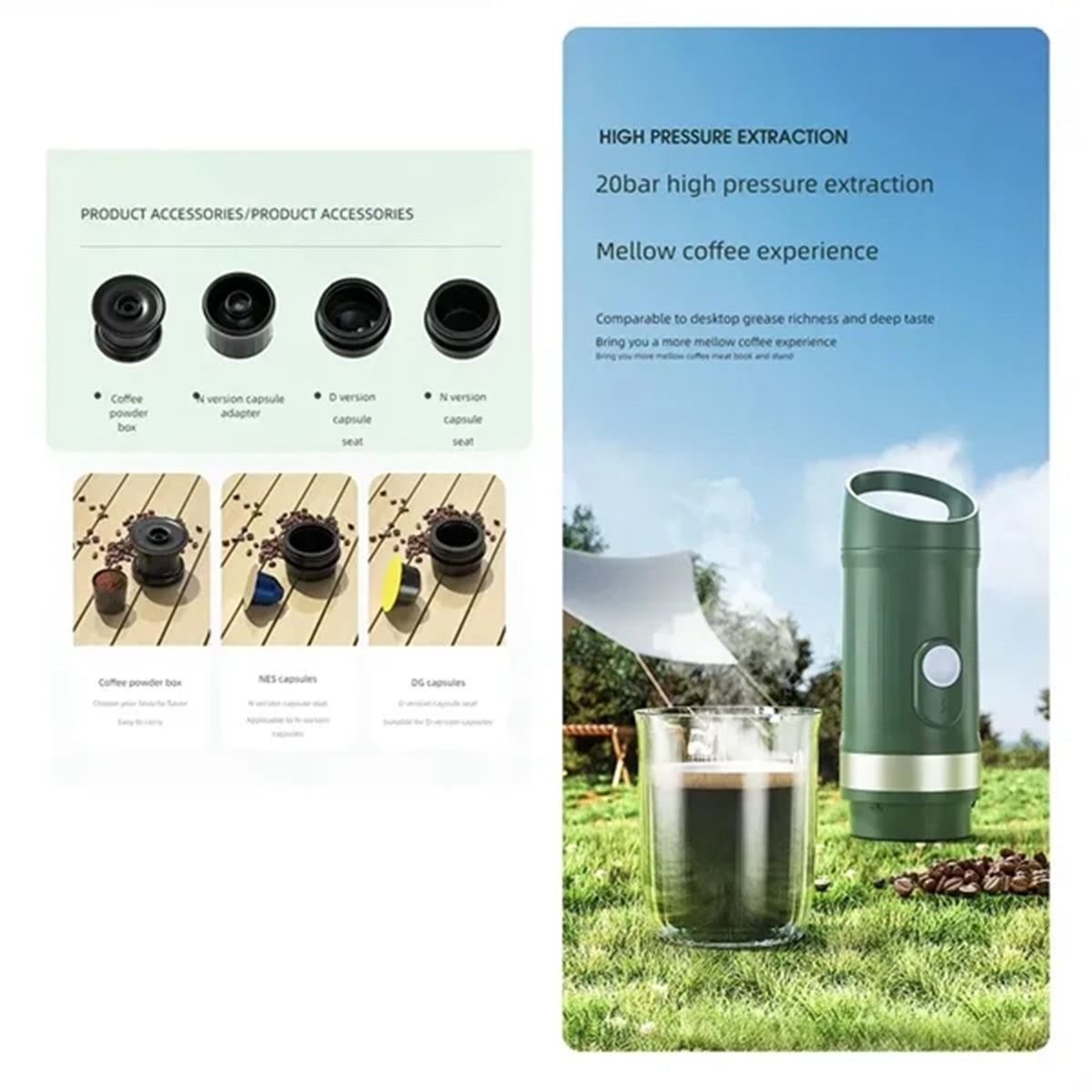 HUPSBY684 Personal Capsule Pods Car Coffee Maker Machine with Handle