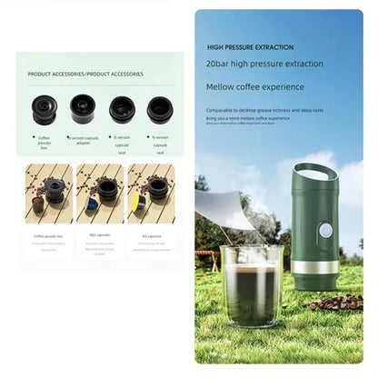 HUPSBY684 Personal Capsule Pods Car Coffee Maker Machine with Handle