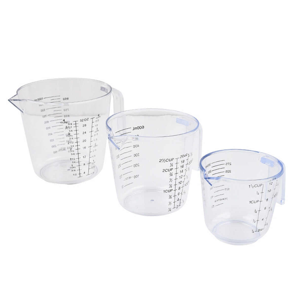 HUPSBY689 12 Oz. Clear Plastic Measuring Cup w/ Handle and Pour Spout