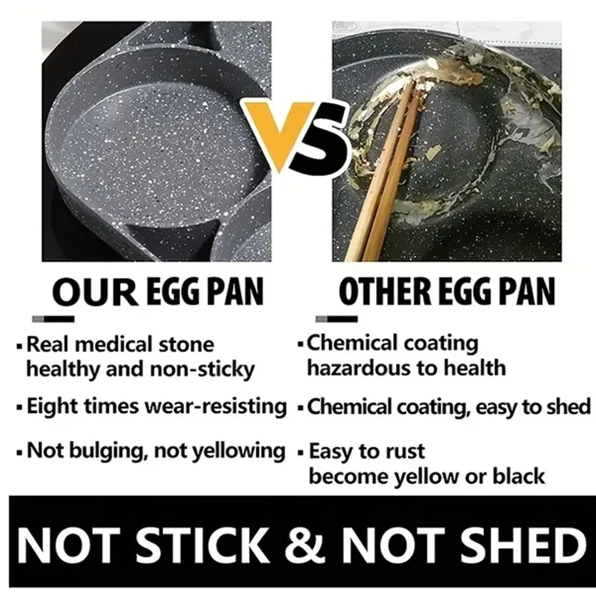 HUPSBY695 4-Hole Frying Thickened Pan Egg Pancake Steak Kitchen