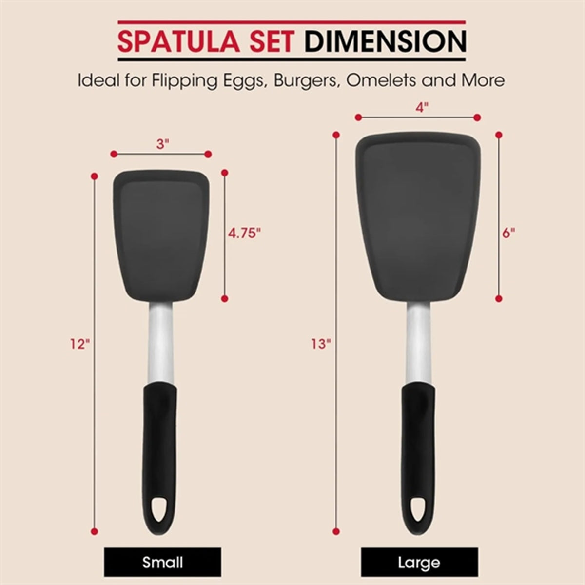 HUPSBY700 2 Pack Flexible Silicone Spatula