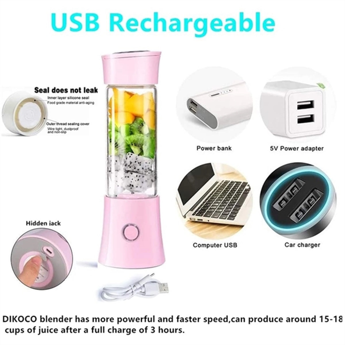 HUPSBY716 Rechargeable Juicer Cup Travel Blender
