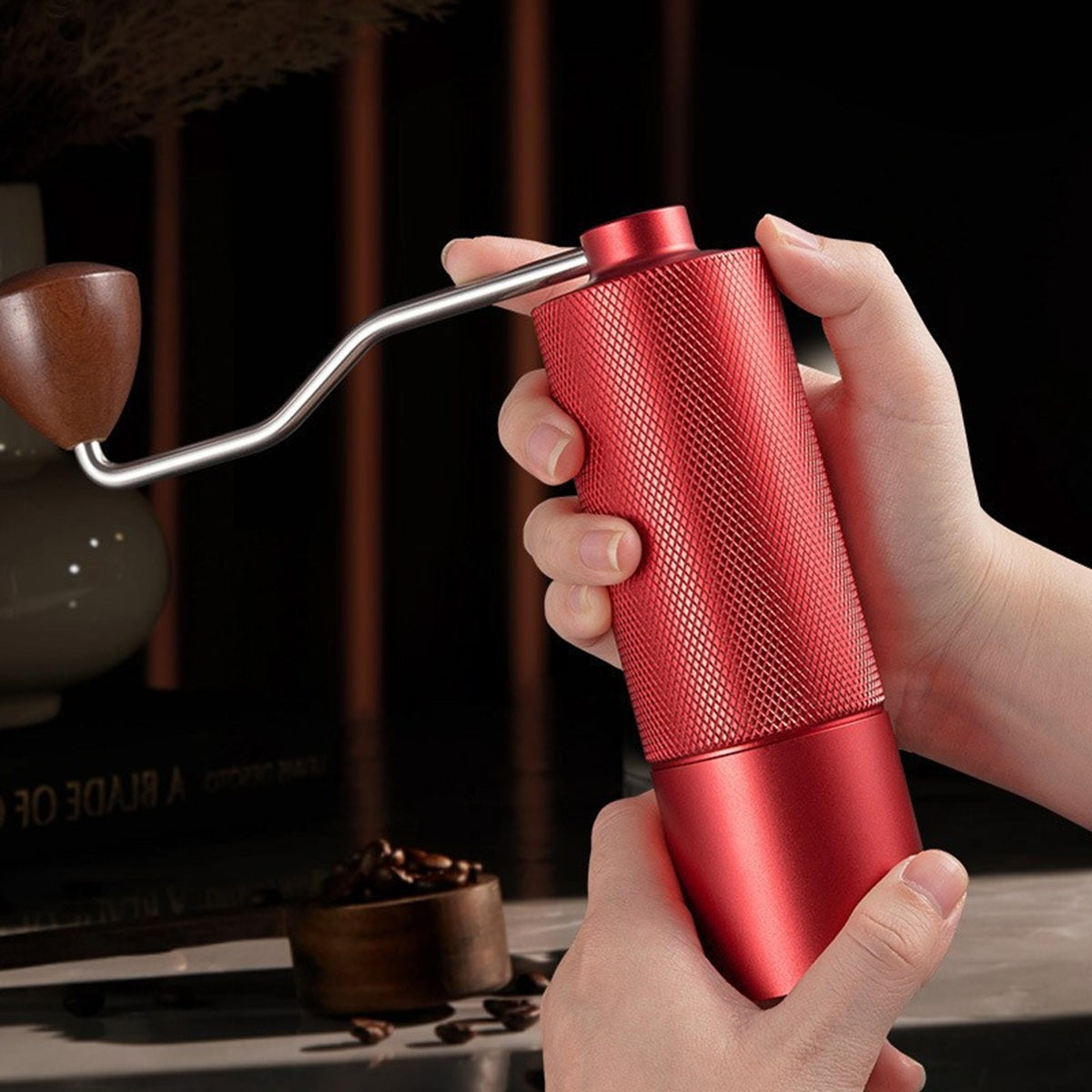 HUPSBY721 Stainless Steel Manual Burr Coffee Grinder with Crank