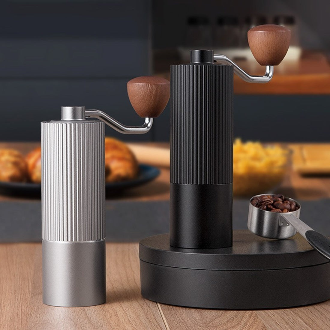 HUPSBY721 Stainless Steel Manual Burr Coffee Grinder with Crank
