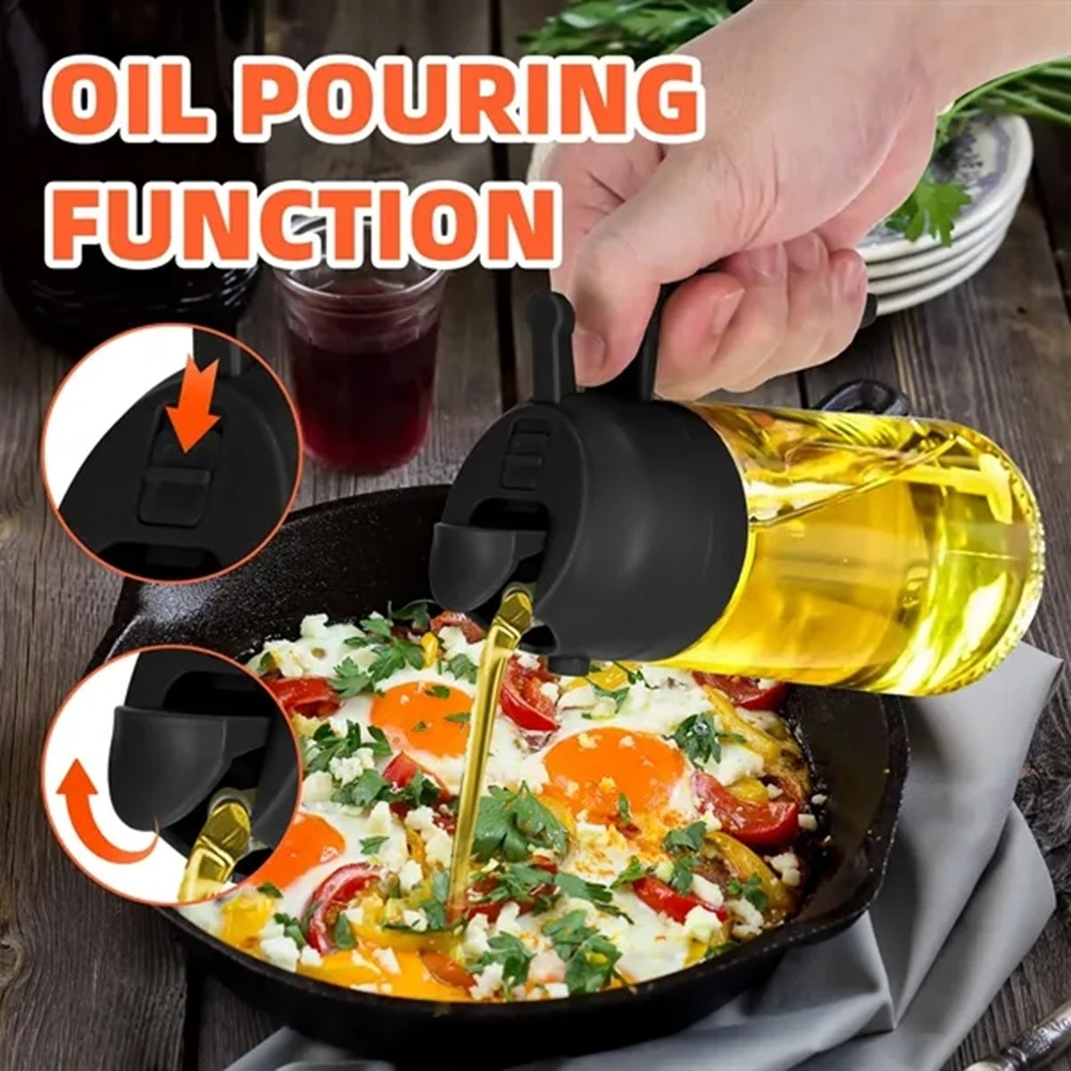 HUPSBY744 16oz Oil Dispenser Bottle for Kitchen