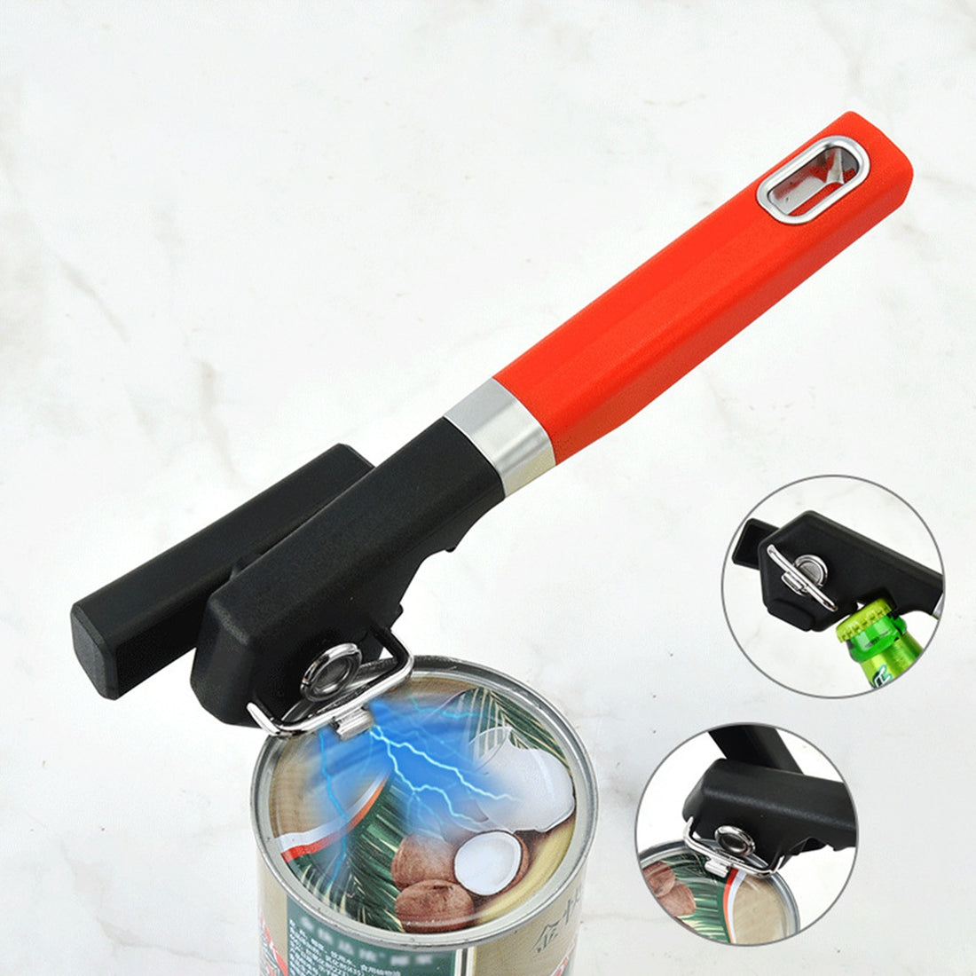 HUPSBY755 Food Safe Stainless Ergonomic Design Edge Cut Can Opener