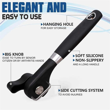 HUPSBY755 Food Safe Stainless Ergonomic Design Edge Cut Can Opener