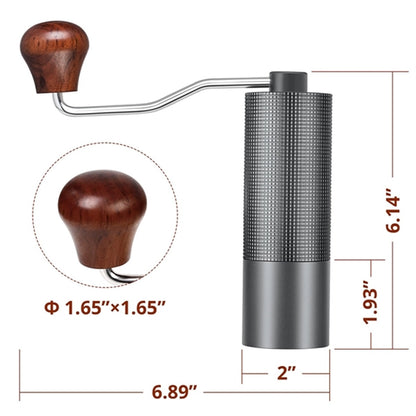HUPSBY758 Stainless Steel Manual Burr Hand Coffee Grinder with Crank