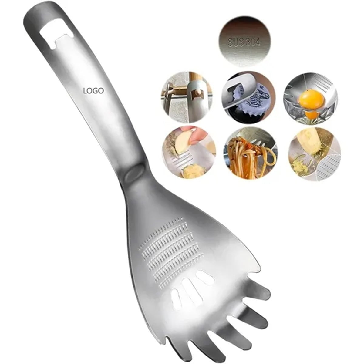HUPSBY781 Multi-purpose Spoon and Fork Bottle Opener Potato Press Egg