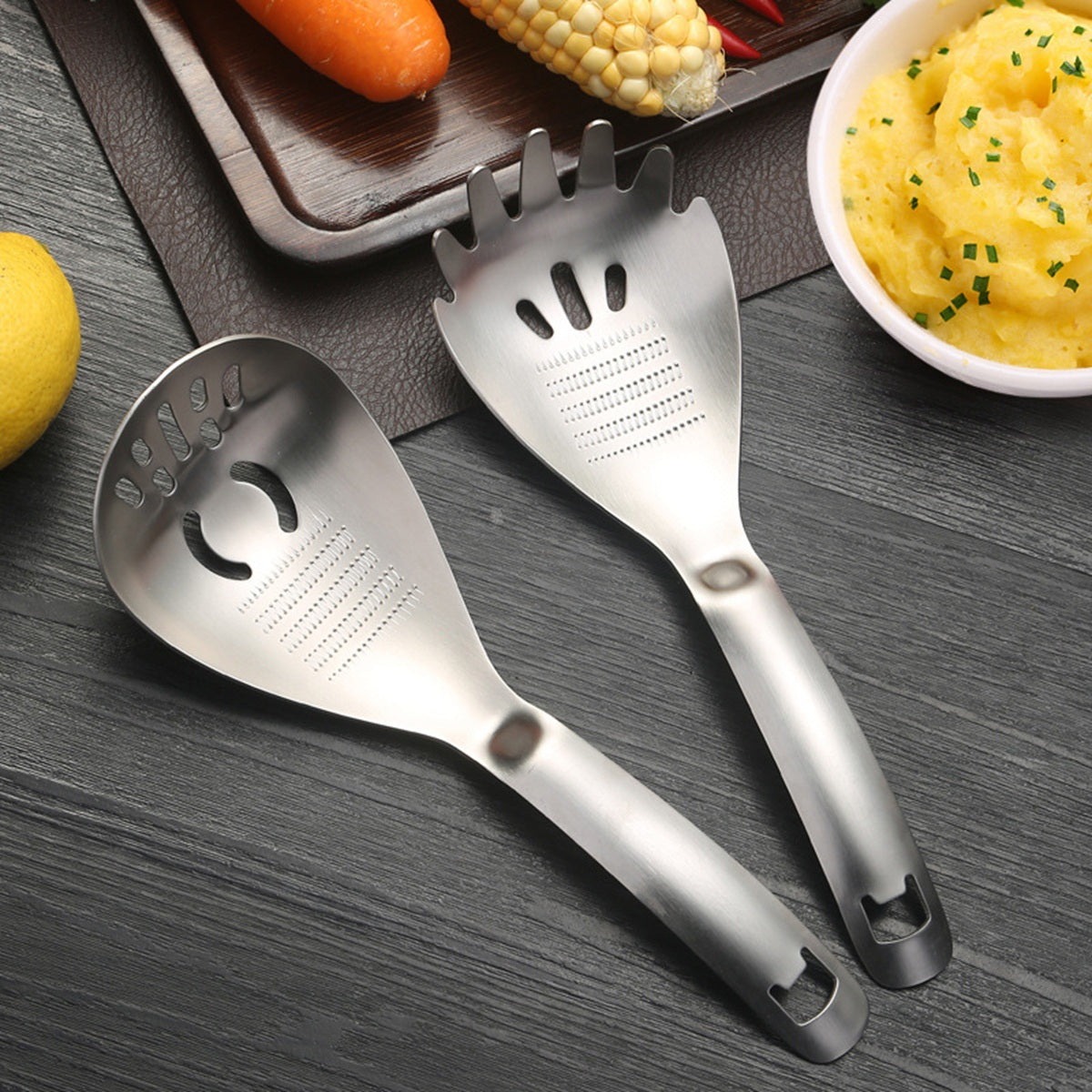 HUPSBY781 Multi-purpose Spoon and Fork Bottle Opener Potato Press Egg