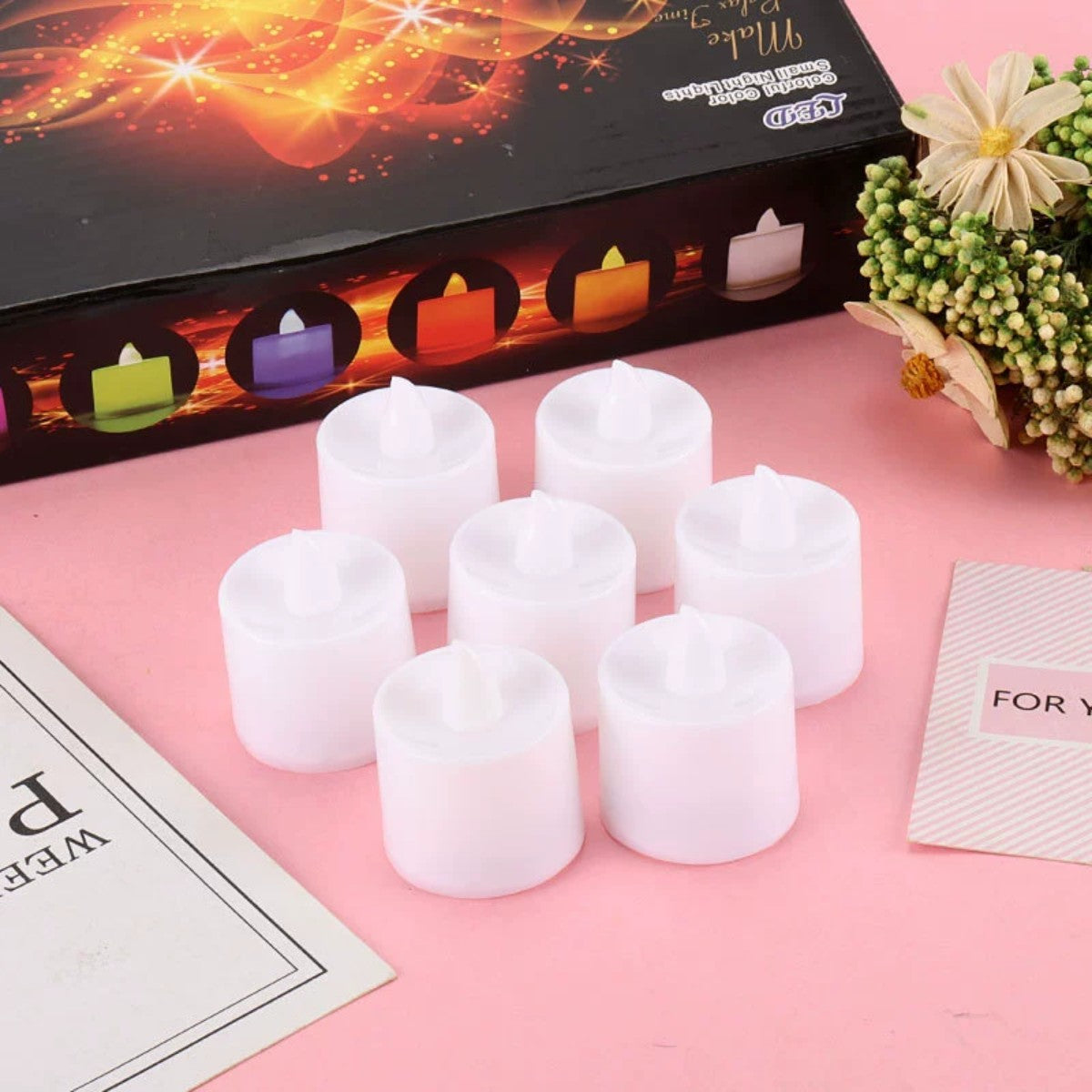 HUPSCG08 Led Festival Tealight Candle Including Battery