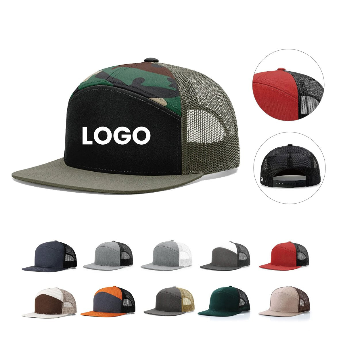 HUPSCG41 7 Panel Trucker Cap Hat