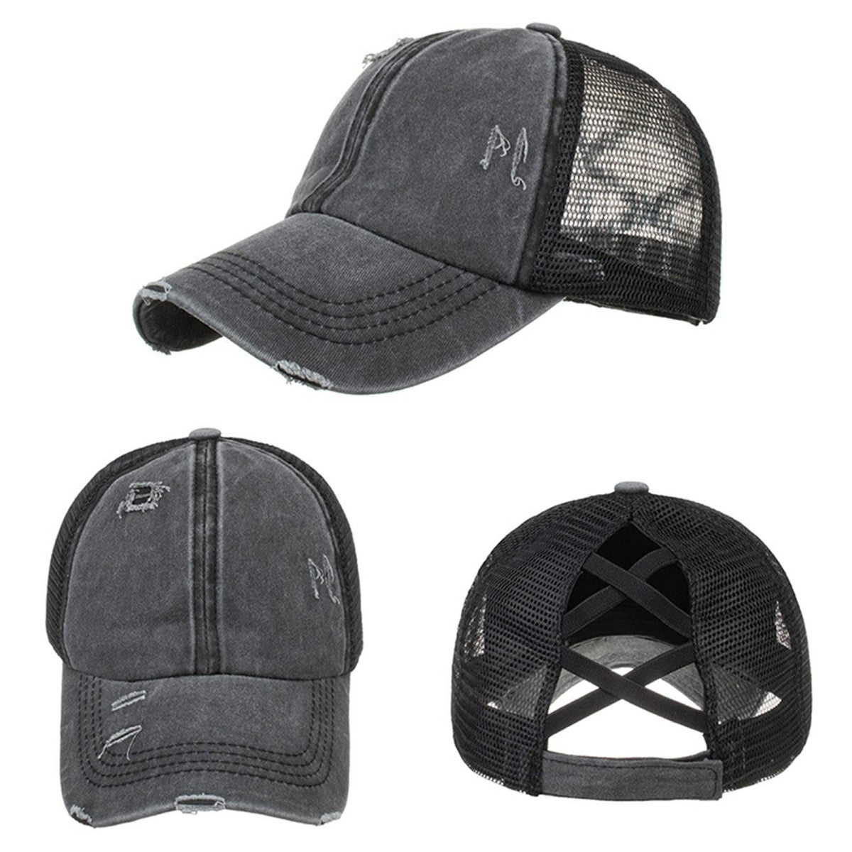 HUPSCG68 Pigment Dyed Washed Distressed Trucker Cap