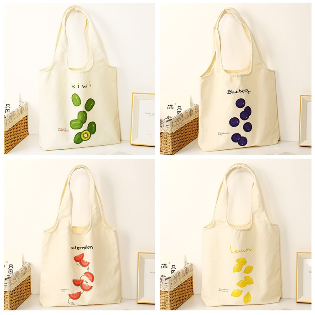 HUPSCG72 Foldable Canvas Shopping Grocery Tote Bag