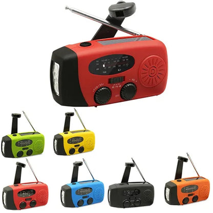 HUPSRC124 Emergency Solar Hand Crank NOAA AMFM Radio LED Flashlight